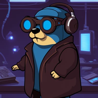 Go Blue Gopher as a cyberpunk inside the matrix.