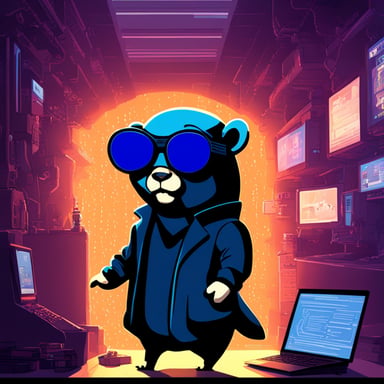 Go Blue Gopher as a cyberpunk inside the matrix.