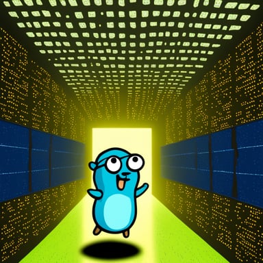 Go Blue Gopher inside the Matrix.
