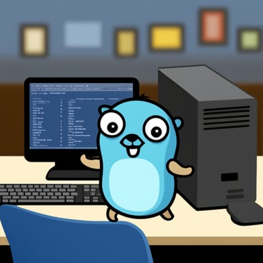 Go Blue Gopher inside a computer program becomes a digital hero.