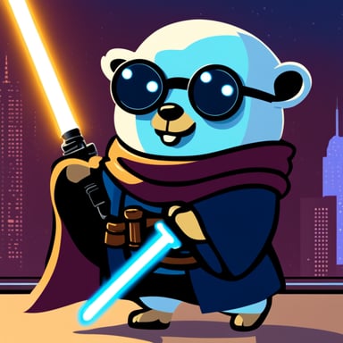 Go Blue Gopher as a Jedi Cyberpunk
