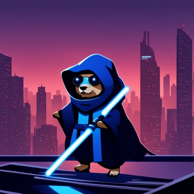 Go Blue Gopher as a Jedi Cyberpunk