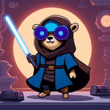 Go Blue Gopher as a Jedi Cyberpunk
