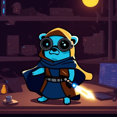 Go Blue Gopher as a Jedi Cyberpunk