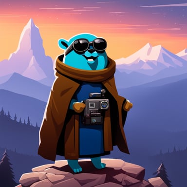 Go Blue Gopher as a Jedi Cyberpunk on top of the tallest mountain.