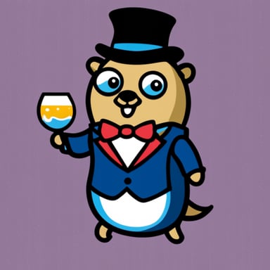 Go Blue Gopher wearing a tuxedo.