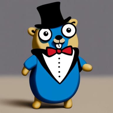 Go Blue Gopher wearing a tuxedo.