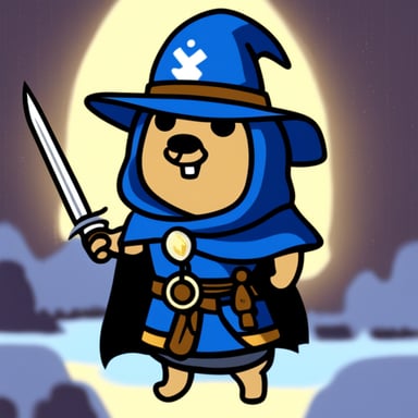 Go Blue Gopher, the legendary swordsman.