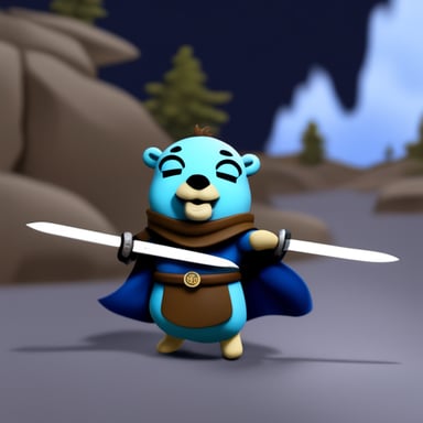 Go Blue Gopher, the legendary swordsman.