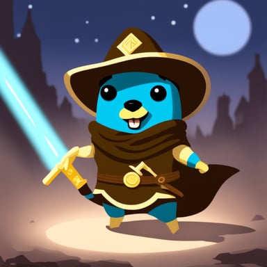 Go Blue Gopher, the legendary swordsman.