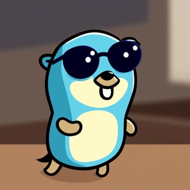 A Go Blue Gopher, looking nerdy with a friendly face, becomes the main character in this story, captivating everyone with its unique charm and intelligence.