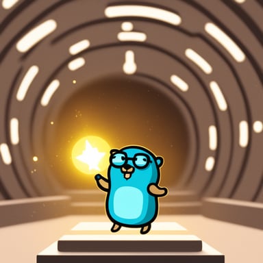 Go Blue Gopher uses the force to levitate crypto money.