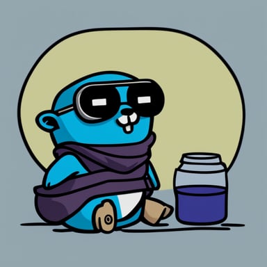 Go Blue Gopher levitates in deep thought, embodying the essence of a cyberpunk Jedi with legs crossed.