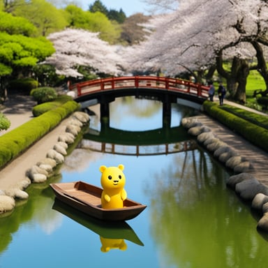 Go Blue Gopher visits Uji Byodoin in spring.