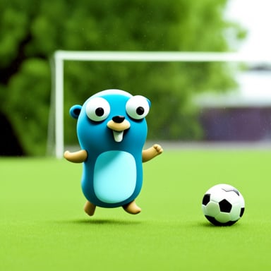 Go Blue Gopher playing soccer.