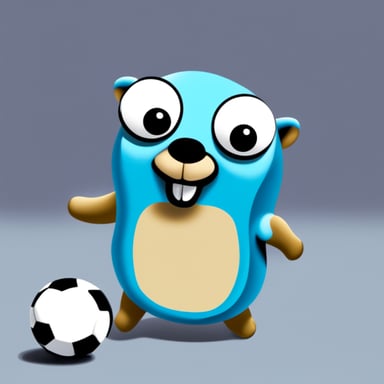 Go Blue Gopher playing soccer.