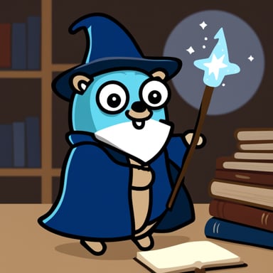 Go Blue Gopher as a wizard.
