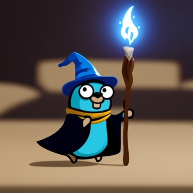 Go Blue Gopher as a wizard.