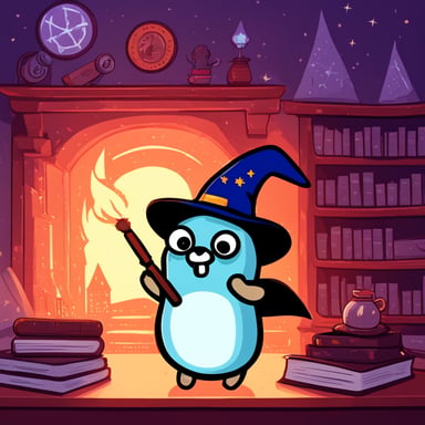 Go Blue Gopher as a wizard.