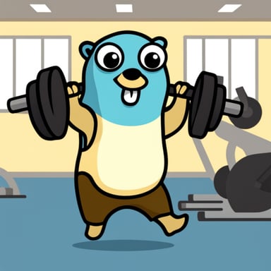Go Blue Gopher doing chest press at the gym.
