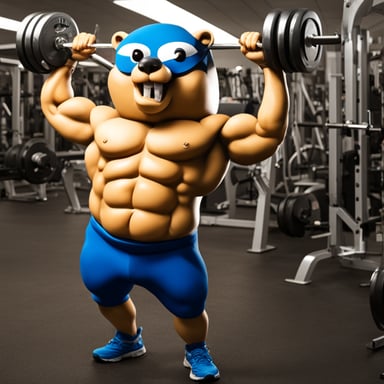 Go Blue Gopher as a bodybuilder showcases incredible strength and dedication, becoming an inspiration to others in the fitness community.