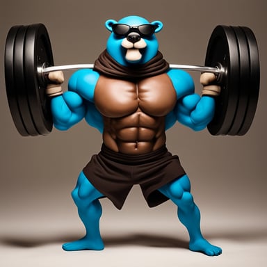 Go Blue Gopher as a bodybuilder showcases incredible strength and dedication, becoming an inspiration to others in the fitness community.