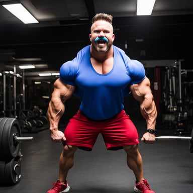 Go Blue Gopher as a bodybuilder showcases incredible strength and dedication, becoming an inspiration to others in the fitness community.