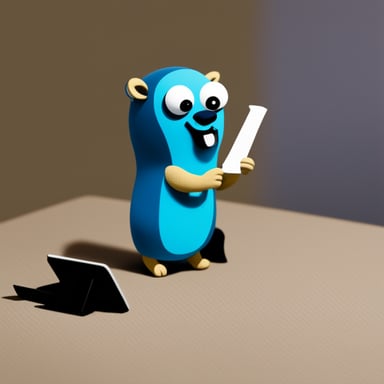 Overworked Go Blue Gopher stressed for demonstration