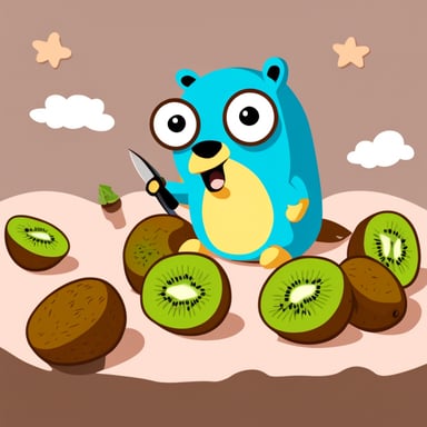 Go Blue Gopher eating kiwi playing with airplanes.
