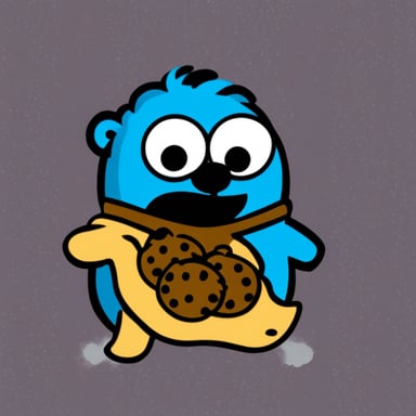 Go Blue Gopher as Cookie Monster