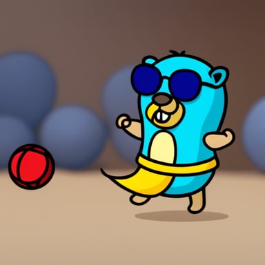 Go Blue Gopher with kickboxing style