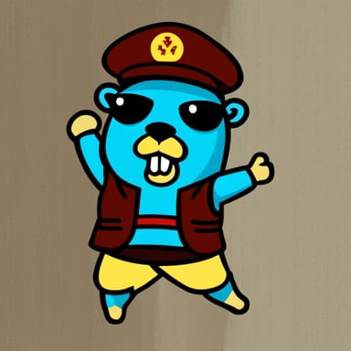 Go Blue Gopher with kickboxing style