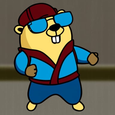 Go Blue Gopher with kickboxing style