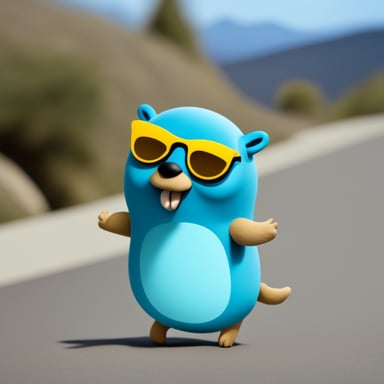 Go Blue Gopher as Golang Gopher Blue.
