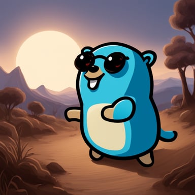 Go Blue Gopher as Golang Gopher Blue.