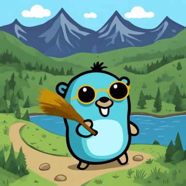 Go Blue Gopher as Golang Gopher Blue.