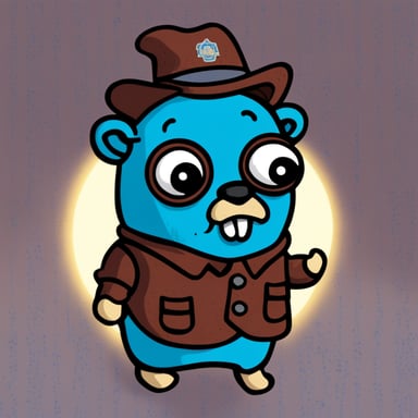 Go blue gopher as a zombie.