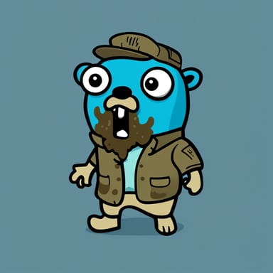 Go blue gopher as a zombie.