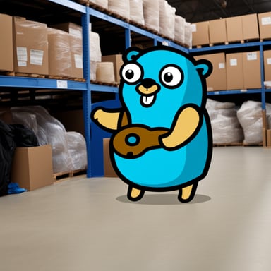 Go Blue Gopher buying second-hand stuff on the Avito site.