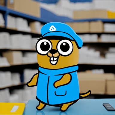 Go Blue Gopher buying second-hand stuff on the Avito site.
