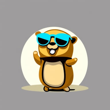 Intelligent Go Blue Gopher with glasses