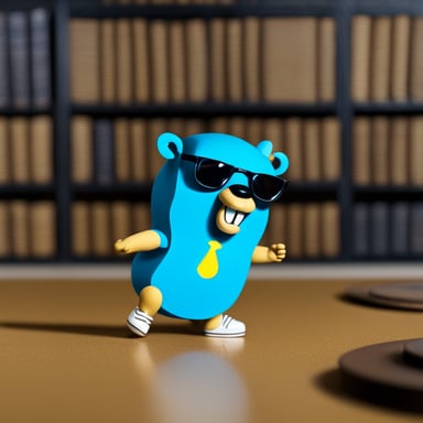 Go Blue Gopher wearing baggy clothes and Nikes.