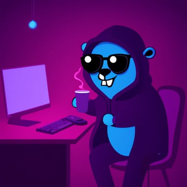 Evil hacker Go Blue Gopher