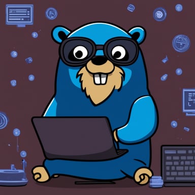 Evil hacker Go Blue Gopher