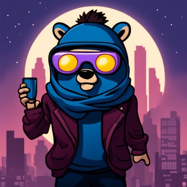 Go blue gopher with Ziggy Stardust makeup and cyberpunk clothes.