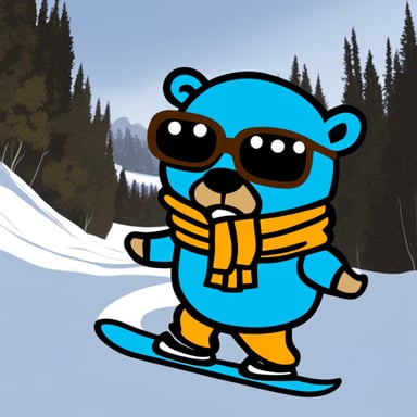 Go Blue Gopher snowboarding.