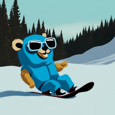Go Blue Gopher snowboarding.