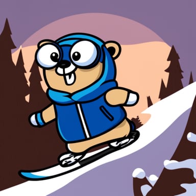 Go Blue Gopher snowboarding.