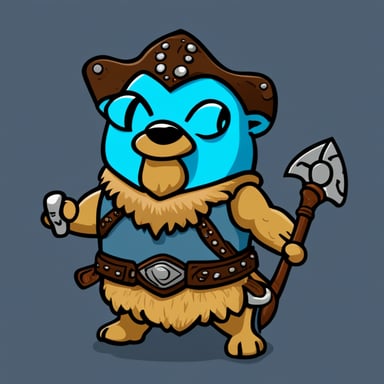 Go Blue Gopher as the Barbarian in Dungeons and Dragons.