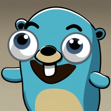 A Dr. Go Blue Gopher with a pair of eyes and a smile.